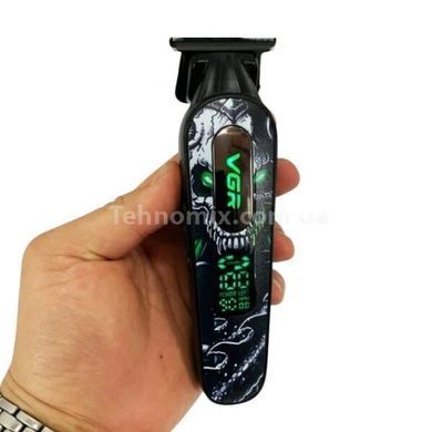 Триммер с LED-дисплеем и 3 насадками, 2000mAh, 9000 RPM, VGR V-260 Черный с зеленым