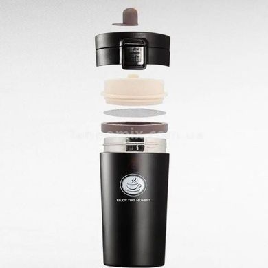Термокухоль двошаровий 380мл vacuum cup AND1335 Чорний
