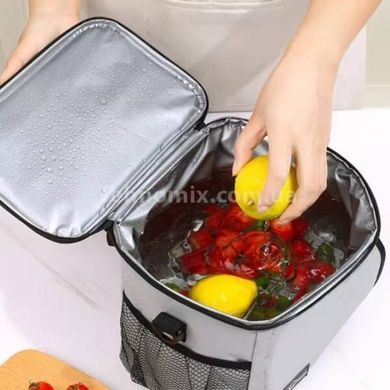 Сумка холодильник с ручкой через плечо XL-1042 Серая