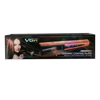 Плойка-утюжек для укладки волос с керамическим покрытием 100-230&deg;C, 70W, LED VGR V-550 ORANGE Оранжевая
