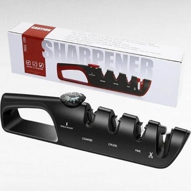 Точилка для ножів та ножиць Sharpener Чорна