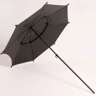 Зонт рыбацкий с клапаном, чехлом и крючками черный 2м JTG2025-2black Черный с красным