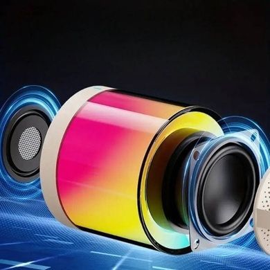 Караоке колонка с 2 микрофоном и подсветкой Bluetooth K52 Бежевая
