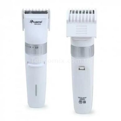Машинка для стрижки волос аккумуляторная Gemei GM-6042 Белая