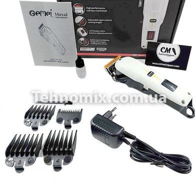 Машинка для стрижки аккумуляторная Gemei GM 6008 Белая
