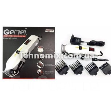 Машинка для стрижки аккумуляторная Gemei GM 6008 Белая