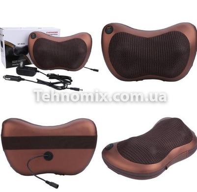 Портативний роликовий масажер в авто і для будинку HOME CAR MASAGE PILLOW brown на 8 роликів