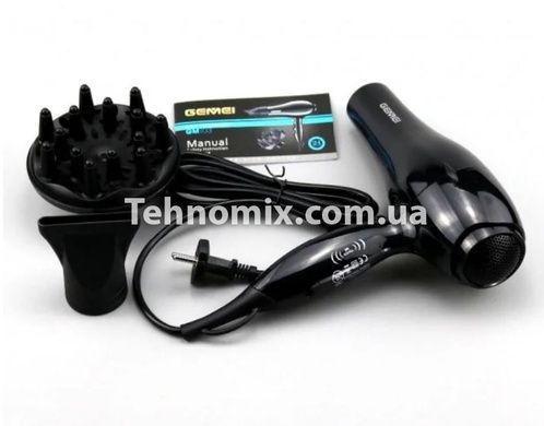 Професійний фен з датчиком дотику Gemei GM-103 Чорний