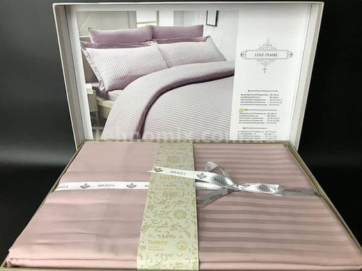 Постільна білизна Belizza Line pembe Сатин-страйп Бавовна Євро розмір