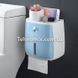 Держатель для туалетной бумаги закрытый с полочкой клеящийся BP-16 Mvm 193876 Голубой