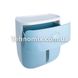 Тримач для туалетного паперу закритий з поличкою клеючий BP-16 Mvm 193876 Блакитний