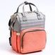 Сумка-рюкзак для мам Mom Bag Сіра з червоним
