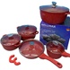 Набір посуду 12 предметів Bellmax Cookware Set BM-100 Червоний