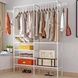 Напольная вешалка для одежды на две секции с полками Clothes Rack 406 Белая
