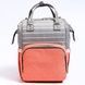 Сумка-рюкзак для мам Mom Bag Сіра з червоним
