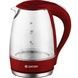 Електрочайник скляний з підсвічуванням SATORI SGK-4110-RD 2000 Вт, 1.7 л Бордовий