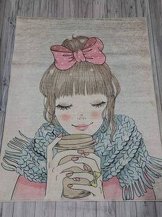 Килимок у дитячу кімнату прогумований Belizza Girl 140х190см Велюр