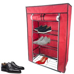 Складной тканевый шкаф для обуви FH-5556 Красный