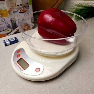Весы кухонные до 5кг с чашей KE-1 scale Белые