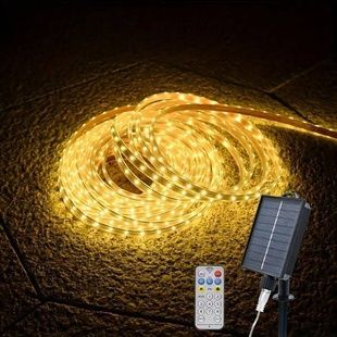 Гірлянда вулична світлодіодна Трубка із сонячною панеллю 10m 640LED MA762 Тепле світло