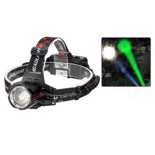 Фонарь налобный PLD-T115-2PM10-TG (white+green) Черный