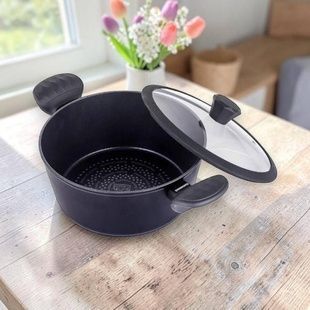 Каструля з алмазним антипригарним покриттям та кришкою EDENBERG EB-3487 5.1л Чорна