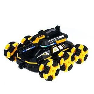 Танк стреляющий трехосный с паром на радиоуправлении TK-007 Черный с желтым