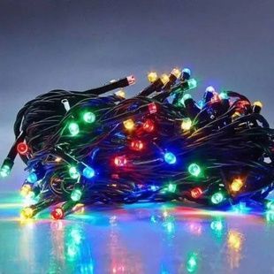 Гірлянда лінійна 18м 350led 4480 v8dimor black AND 4-10 Чорний дріт, мультиколор