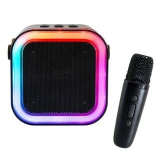 Караоке детское с LED подсветкой с одним микрофоном K12 Черное