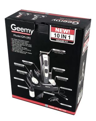 Акумуляторна машинка для стрижки Geemy Gm-592 10 в 1 набір для стрижки волосся і бороди