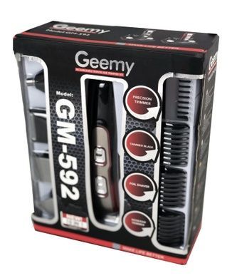 Акумуляторна машинка для стрижки Geemy Gm-592 10 в 1 набір для стрижки волосся і бороди