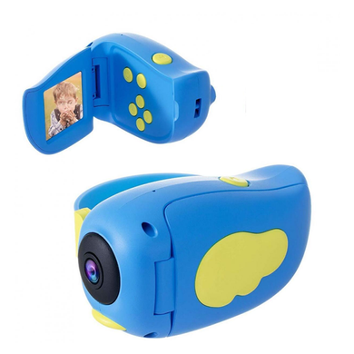 Детский фотоаппарат - видеокамера Kids Camera птичка Голубой