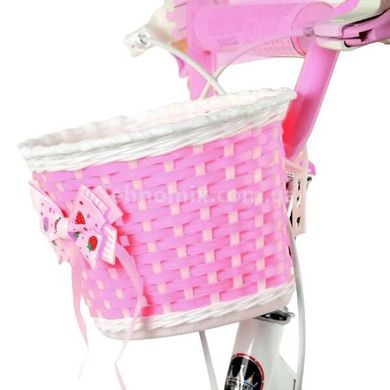Кошик на кермо велосипеда Рожевий з бантиком