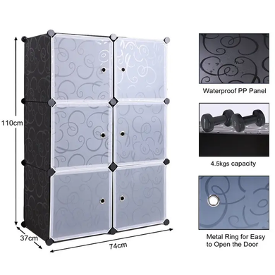Складна шафа Storage Cube Cabinet для одягу на 6 секцій
