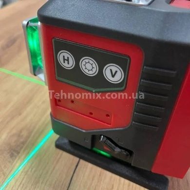 Лазерный уровень нивелир аккмуляторный с магнитной подставкой 4D Черный с красным