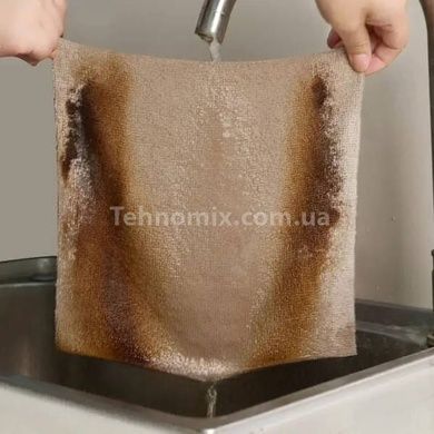 Рулон отрывных салфеток из микрофибры 25x25см 20шт Светло-коричневые