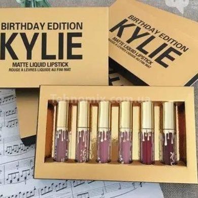 Набір рідких матових помад 6шт Kylie Birthday Edition