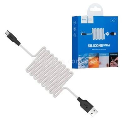 Кабель зарядный силиконовый Hoco X21 Silicone Type-C Белый