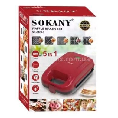Мультимейкер 5в1 з антипригарним покриттям 650 Вт Sokany SK-08048 Червоний