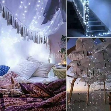 Гирлянда Конский хвост роса 200LED 2м Белый