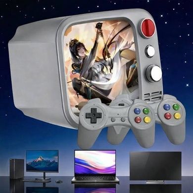 Консоль игровая с экраном и 2 джойстиками 740 игр H7 Mini TV Серая