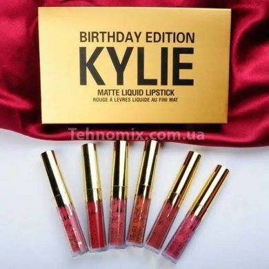 Набір рідких матових помад 6шт Kylie Birthday Edition