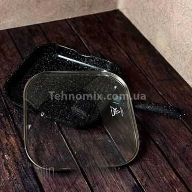 Набор квадратных кастрюль + сковорода с крышками 10 предметов Top Kitchen TK 00205 Черный
