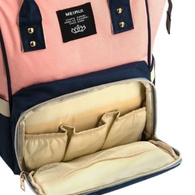 Сумка-рюкзак для мам Mom Bag Розовая с синим
