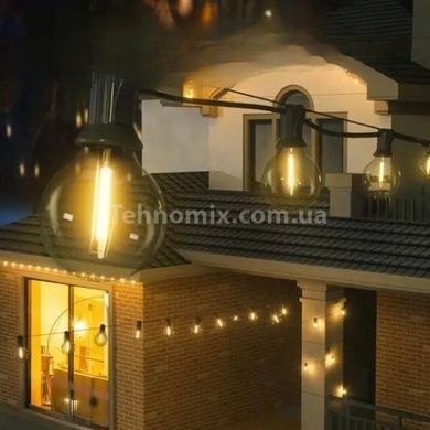 Гирлянда в ретро стиле уличная с солнечной панелью 9м/30 LED НА-91 Черная