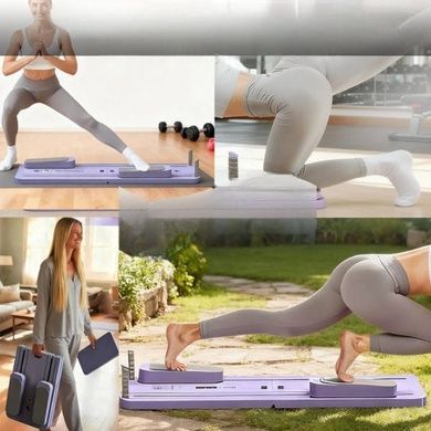 Тренажер підлоговий з гумками для присідань MM3000 Фіолетовий