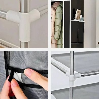 Шафа для одягу тканинна Storage Wardrobe AND XL-1616 Чорна