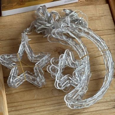 Гирлянда штора 10 нитей звезды и Луна от USB SF-45 Теплый белый