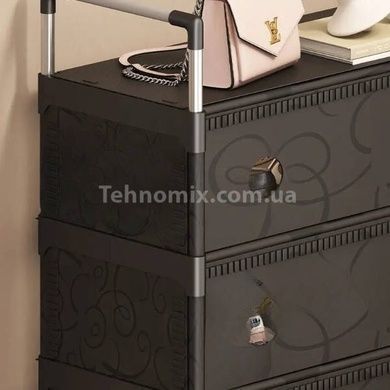 Полиця для взуття пластикова складана 28*140*63см sklm-32 Чорна