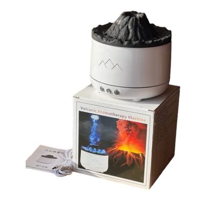 Зволожувач повітря Вулкан з ефектом вогню Volcano Білий